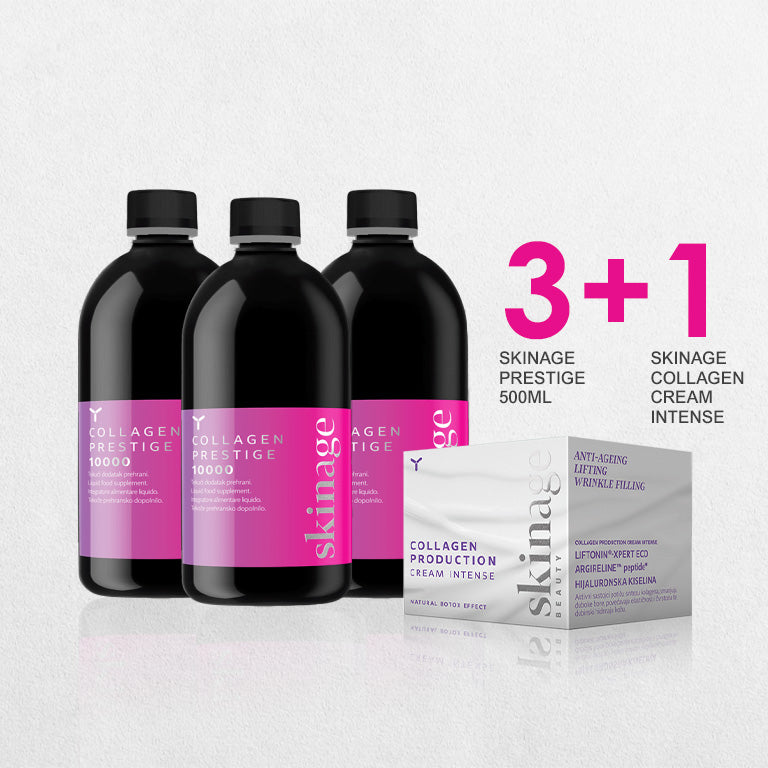3 Skinage Collagen Prestige 10000mg 500ml+ 1 Collagen Production Cream