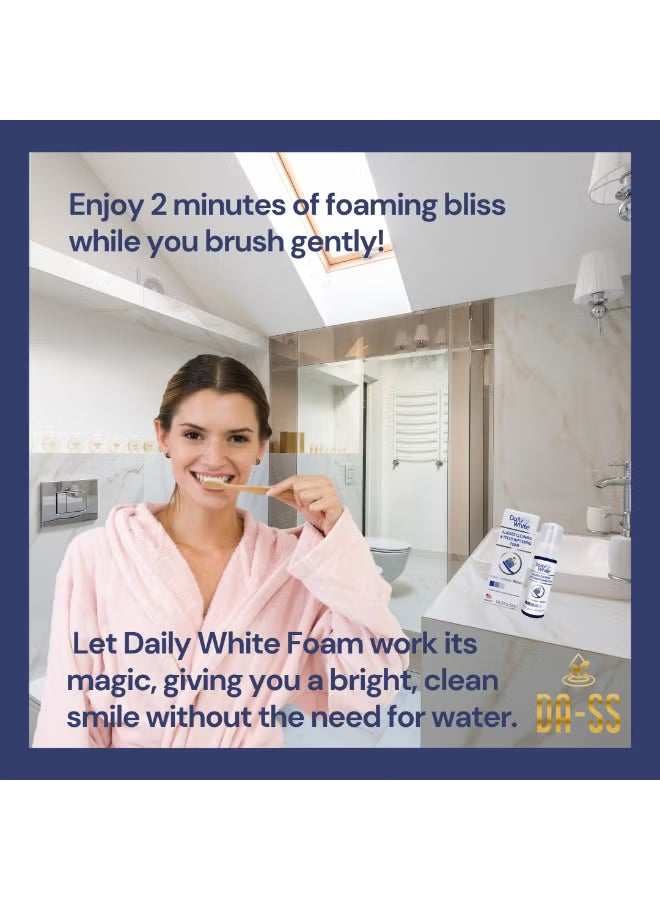 Daily White foam aligner cleaning and teeth whitening