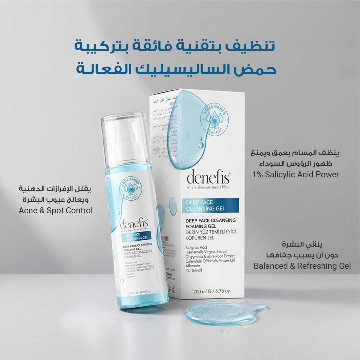 DENEFIS®ANTI-ACNE AND BLACK SPOT PURIFIER DEEP CLEANING FOAMING GEL 200Ml